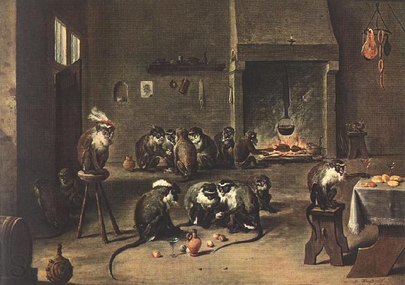 TENIERS, David the Younger Apes in the Kitchen  fdh Germany oil painting art